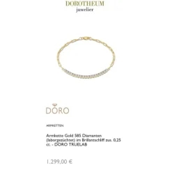 Lab Grown Diamond Armkette Gold 585 im Brillantschliff zus. 0,25 ct.