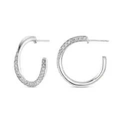 Lab Grown Diamond Creolen Wei&szlig;gold 585 im Brillantschliff zus. 1,12 ct.