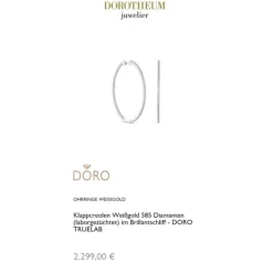 Lab Grown Diamond Klappcreolen Weißgold 585 im Brillantschliff zus. 0,81 ct.