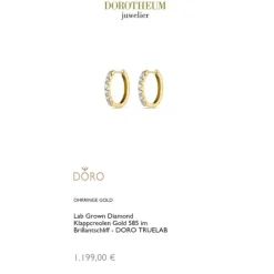 Lab Grown Diamond Klappcreolen Gold 585 im Brillantschliff zus. 0,96 ct.