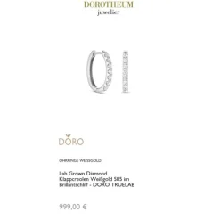 Lab Grown Diamond Klappcreolen Weißgold 585 im Brillantschliff zus. 0,73 ct.