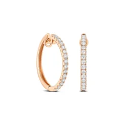 Lab Grown Diamond Klappcreolen Roségold 585 im Brillantschliff zus. 0,90 ct.