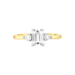 Lab Grown Diamond Ring Gold 585 im Brillant-/Baguetteschliff zus. 1,27 ct.