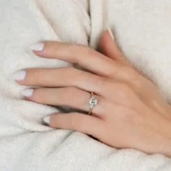 Lab Grown Diamond Ring Gold 585 im Brillant-/Baguetteschliff zus. 1,27 ct.