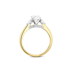 Lab Grown Diamond Ring Gold 585 im Brillant-/Baguetteschliff zus. 1,27 ct.