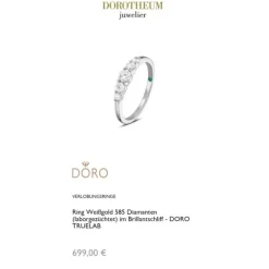 Lab Grown Diamond Ring Wei&szlig;gold 585 im Brillantschliff zus. 0,50 ct.