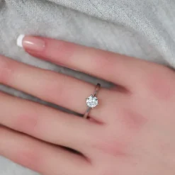 Lab Grown Diamond Solit&auml;r Ring Wei&szlig;gold 585 im Brillantschliff 0,75 ct.