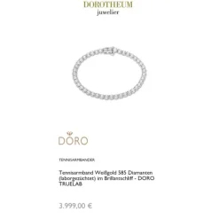 Lab Grown Diamond Tennisarmband Weißgold 585 im Brillantschliff zus. 7,50 ct. (ca. 18cm)