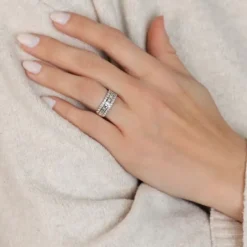 Labor Diamant Ring Gold 585 im Brillant- und Baguetteschliff zus. 1,00 ct.