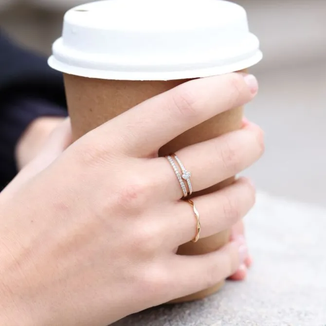 Memory Ring Gold 585 Brillanten 0,10 ct.