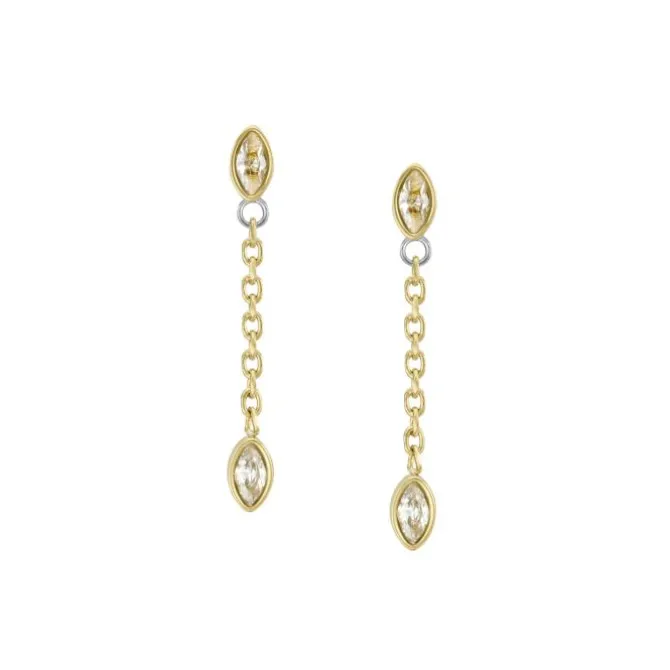 Ohrhänger "Seasonal Sparkle" Stahl Zirkonia gold ionenplattiert