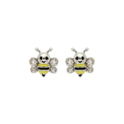 Ohrstecker "Biene" Silber 925 Zirkonia