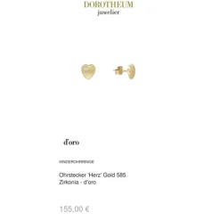 Ohrstecker "Herz" Gold 585 Zirkonia