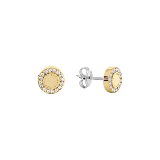 Ohrstecker "Mini Crystals" Stahl gold ionenplattiert