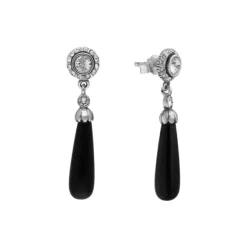Onyx Ohrh&auml;nger "Victorian" Silber 925