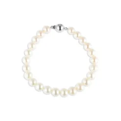 Perlen Armkette Wei&szlig;gold 585