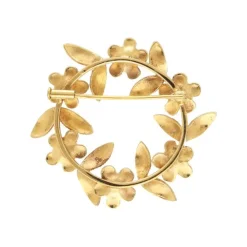 Perlen Blütenbrosche Gold 585 - Privatbesitz