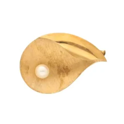 Perlen Brosche Mittelgold 585 - Privatbesitz