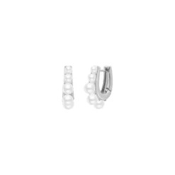 Perlen Klappcreolen "Bold Pearl" Silber 925