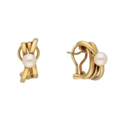 Perlen Ohrsteckclips Gold 585 -Privatbesitz
