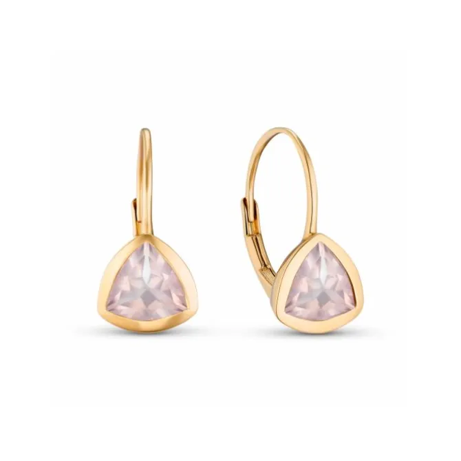 Rosenquarz Ohrhänger Roségold 585 "Soft Peach"