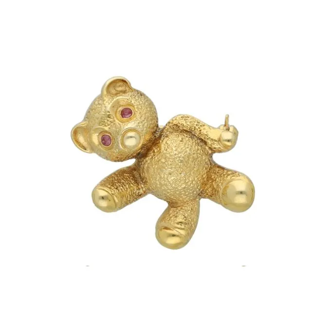 Rubin Brosche "Teddy" Gold 585 - Privatbesitz