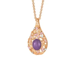 Schmuckstein Collier Silber 925 rosé vergoldet