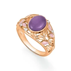 Schmuckstein Ring Silber 925 ros&eacute; vergoldet