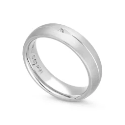Silberner Partnerring mit Brillant