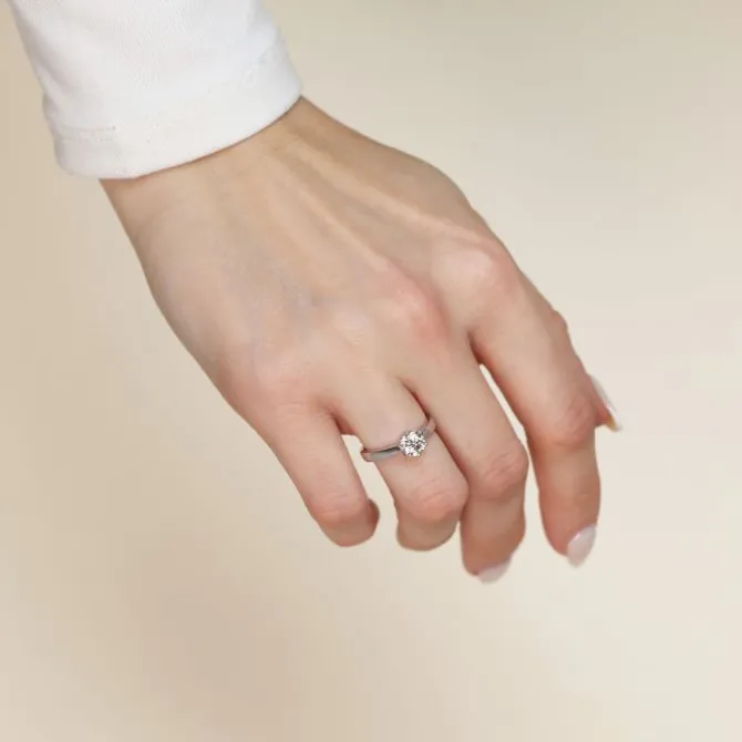 Solitär Ring 1 Karat Weißgold 585