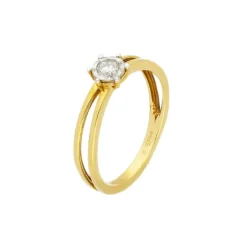 Solit&auml;r Ring Gold 585 bicolor Brillant 0,17 ct.