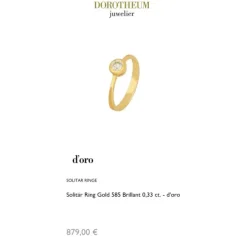 Solit&auml;r Ring Gold 585 Brillant 0,33 ct.