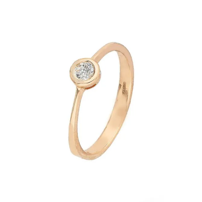 Solitär Ring Roségold 585 Brillant 0,20 ct.