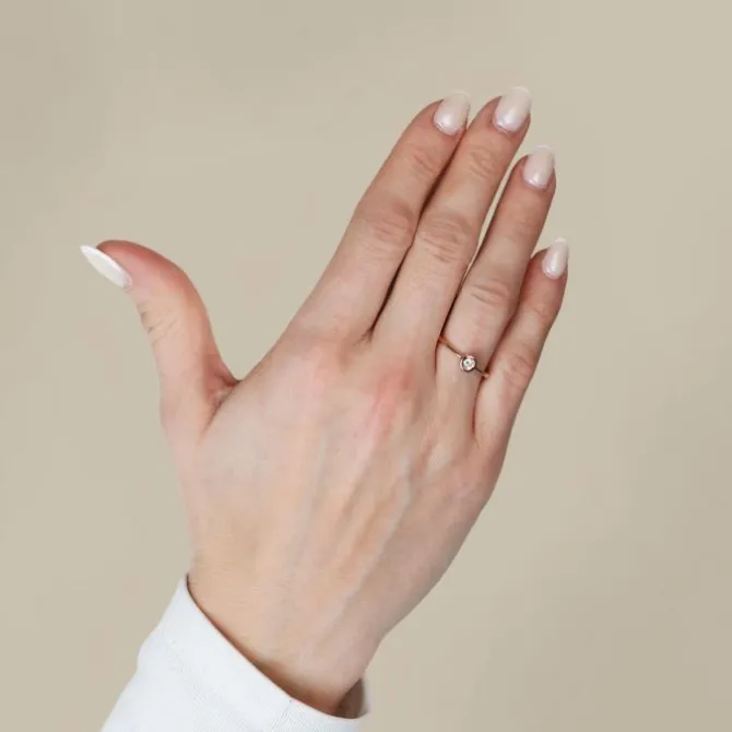 Solitär Ring Roségold 585 Brillant 0,20 ct.
