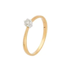 Solit&auml;r Ring Ros&eacute;gold/Wei&szlig;gold 585 Brillant 0,10 ct.