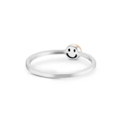 Solit&auml;r Ring "smiley" WG/RG 585 "Soft Peach" Brillant ca. 0,04 ct.