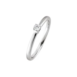 Solitär Ring Weißgold 585 Brillant 0,10 ct.