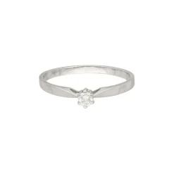 Solitär Ring Weißgold 585 Brillant 0,10 ct. - Gr. 59 - Privatbesitz