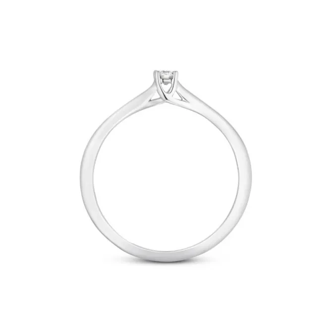 Solitär Ring Weißgold 585 Brillant 0,10 ct.