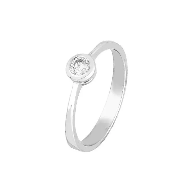 Solitär Ring Weißgold 585 Brillant ca. 0,20ct.