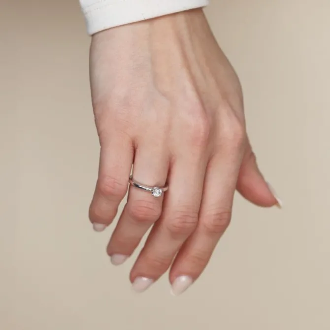 Solitär Ring Weißgold 585 Brillant 0,33 ct.