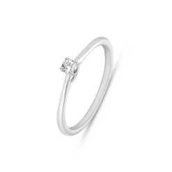 Solitär Ring Weißgold 585 Brillant 0,10 ct.