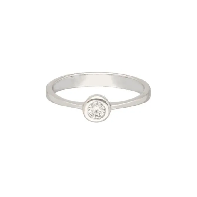Solitär Ring Weißgold 585 Brillant 0,15 ct.