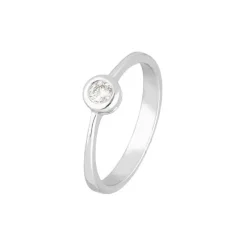 Solitär Ring Weißgold 585 Brillant 0,15 ct.