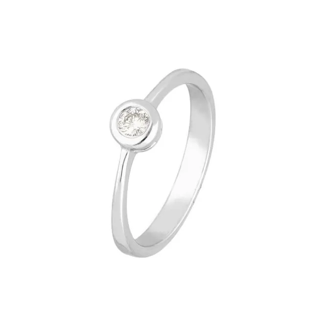 Solitär Ring Weißgold 585 Brillant 0,15 ct.