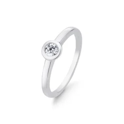 Solitär Verlobungsring Weißgold 585 Brillant 0,25 ct.