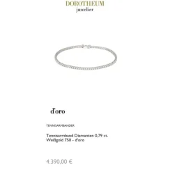 Tennisarmband Diamanten 0,79 ct. Weißgold 750