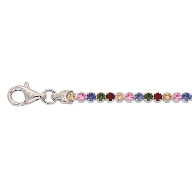 Tennisarmband Silber 925 multicolor