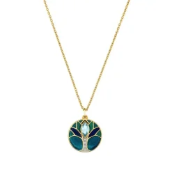 Topas Collier "Lebensbaum" Silber 925 vergoldet