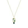 Topas Malachit Collier Silber 925 vergoldet